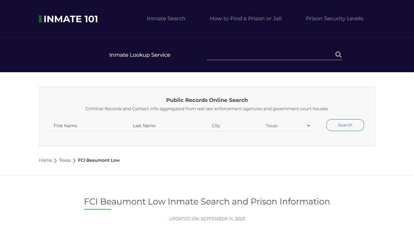 FCI Beaumont Low Inmate Search | Lookup | Roster